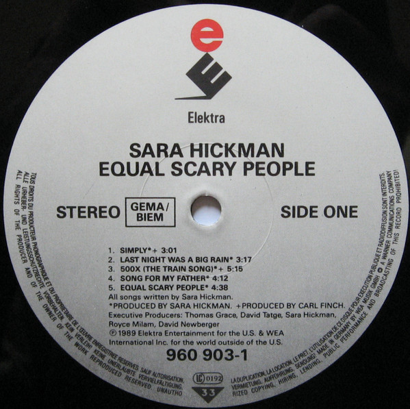 Cover zu Sara Hickman - Equal Scary People | 1989 | Vinyl | Rock | Europe Schallplatten Ankauf