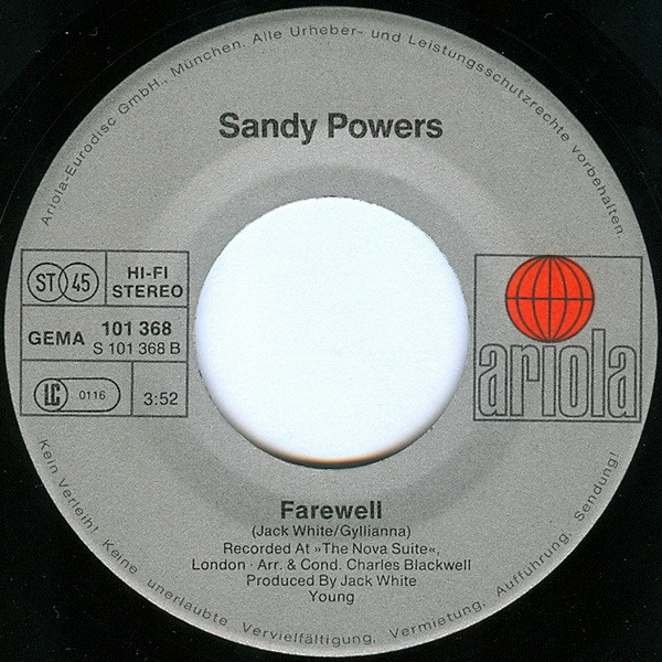 Cover zu Sandy Powers - Feelings | 1980 | Vinyl | Electronic | Germany