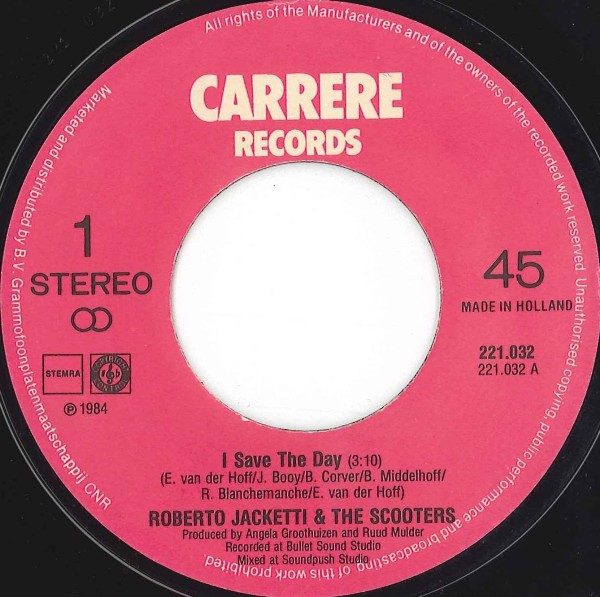 Cover zu Roberto Jacketti & The Scooters - I Save The Day | 1984 | Vinyl | Rock, Reggae | Netherlands