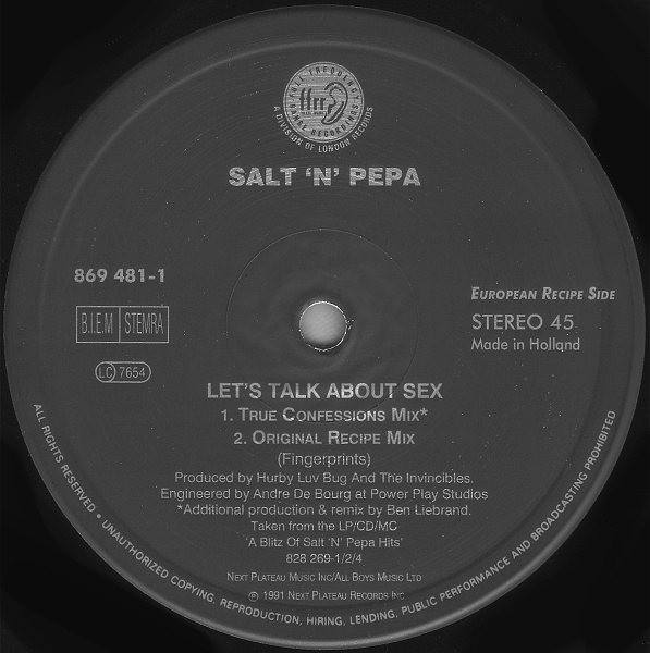 Cover zu Salt 'N' Pepa - Let's Talk About Sex! | 1991 | Vinyl | Electronic, Hip Hop | Europe Schallplatten Ankauf