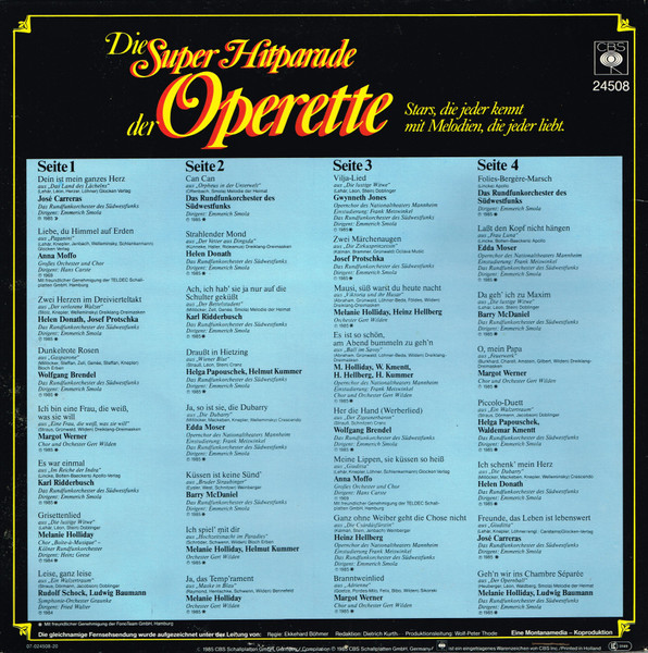 Cover zu Various - Die Super Hitparade Der Operette | 1985 | Vinyl | Classical | Germany Schallplatten Ankauf