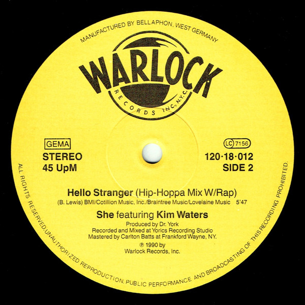 Cover zu She (7) Featuring Kim Waters - Hello Stranger | 1990 | Vinyl | Electronic, Hip Hop | Germany