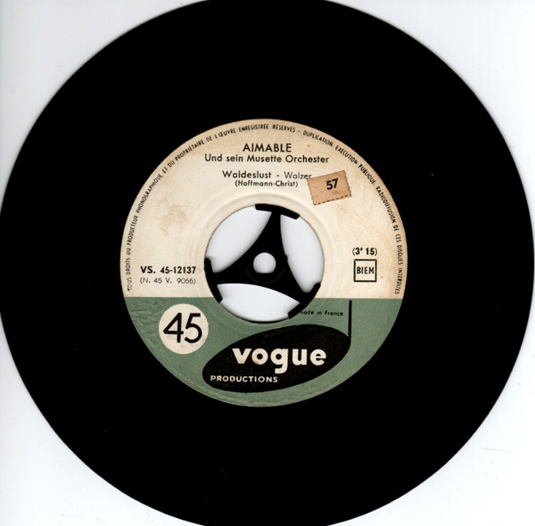 Cover zu Aimable - Badenweiler Marsch | 1961 | Vinyl | Pop, Brass & Military, Folk, World, & Country | France