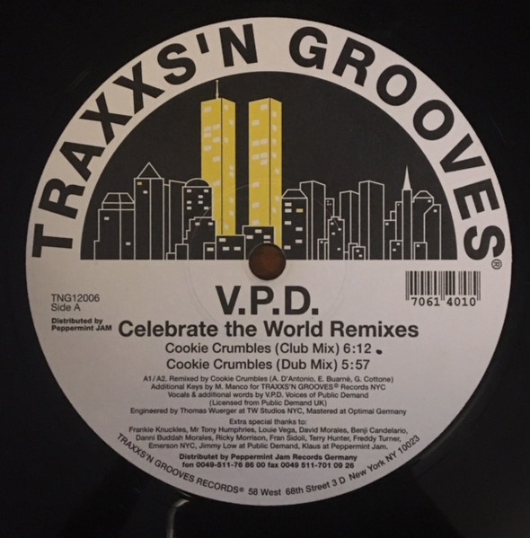 Cover zu V.P.D. - Celebrate The World (Remixes) | 2002 | Vinyl | Electronic | UK Schallplatten Ankauf