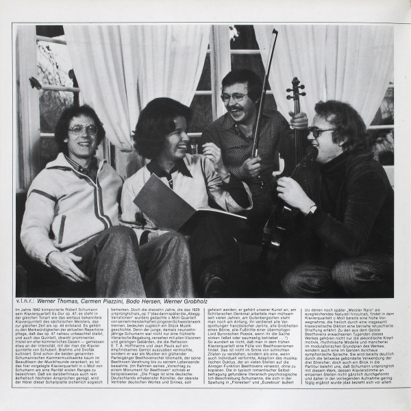Cover zu Álvarez Klavierquartett, Darius Milhaud / Robert Schumann - Suite De Concert De La Création Du Monde D-Dur Für Klavier Und Streichquartett / Klavierquartett C-Moll | 1980 | Vinyl | Classical