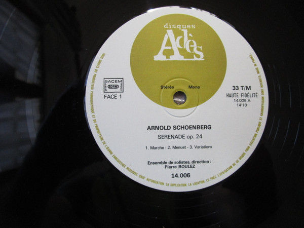 Cover zu Arnold Schoenberg / Pierre Boulez - Serenade | Vinyl | Classical | France Schallplatten Ankauf