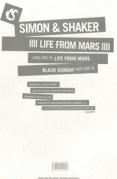 Cover zu Simon & Shaker - Life From Mars | 2004 | Vinyl | Electronic | Spain
