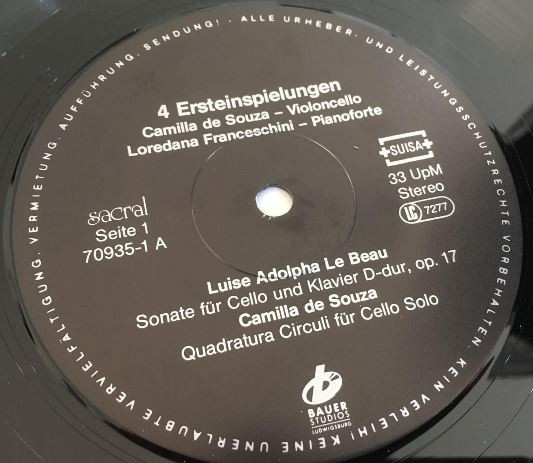 Cover zu Camilla De Souza, Loredana Franceschini - 4 Ersteinspielungen | 1990 | Vinyl | Classical | Germany, Austria, & Switzerland Schallplatten Ankauf