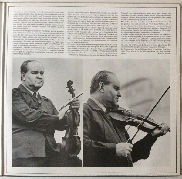 Cover zu David Oistrach - In Memoriam Die Grossen Violinkonzerte | Vinyl | Classical | Germany