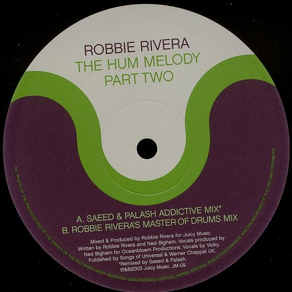Cover zu Robbie Rivera - The Hum Melody Remixes Part 2 | 2003 | Vinyl | Electronic | UK Schallplatten Ankauf