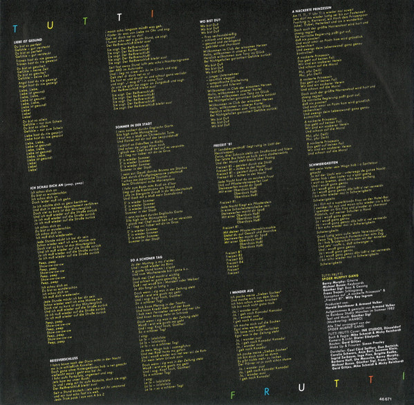 Cover zu Spider Murphy Gang - Tutti Frutti | 1982 | Vinyl | Rock, Blues | Germany