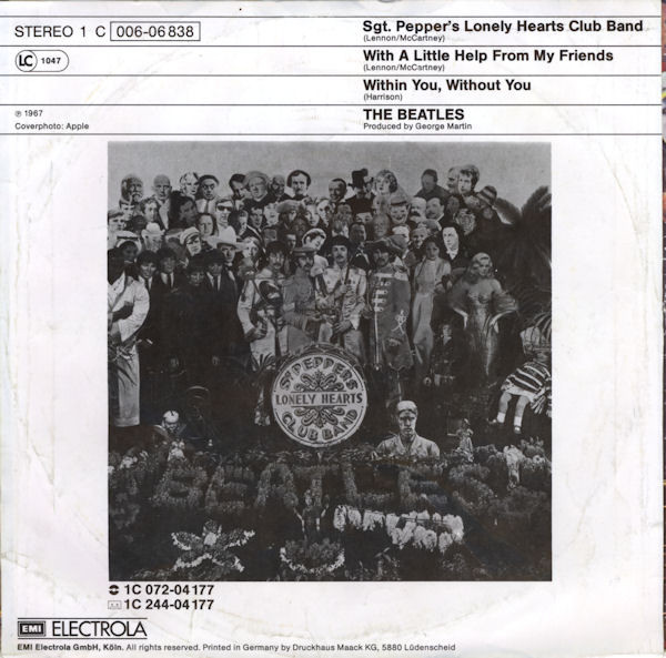Cover zu The Beatles - Sgt. Pepper's Lonely Hearts Club Band / With A Little Help From My Friends | 1978 | Vinyl | Rock | Germany Schallplatten Ankauf