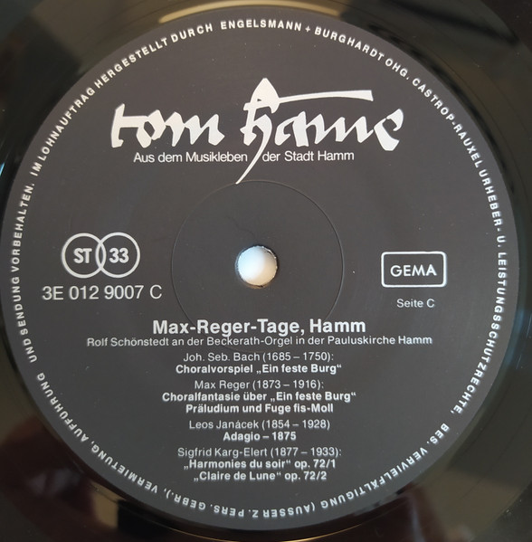 Cover zu Various - Tom Hame - Aus Dem Musikleben Der Stadt Hamm | 1979 | Vinyl | Classical | Germany