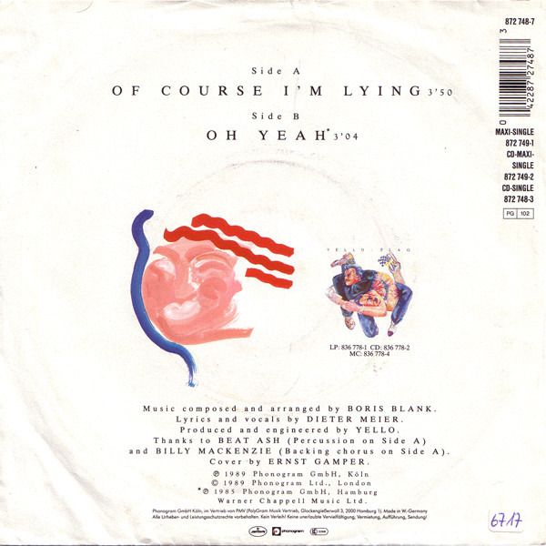 Cover zu Yello - Of Course I'm Lying | 1989 | Vinyl | Electronic | Europe Schallplatten Ankauf