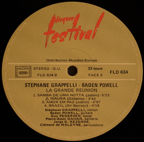 Cover zu Stéphane Grappelli / Baden Powell - La Grande Réunion | 1975 | Vinyl | Jazz, Latin | France