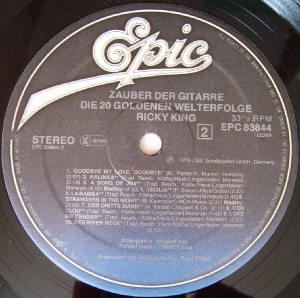 Cover zu Ricky King - Zauber Der Gitarre | 1979 | Vinyl | Pop, Folk, World, & Country | Germany