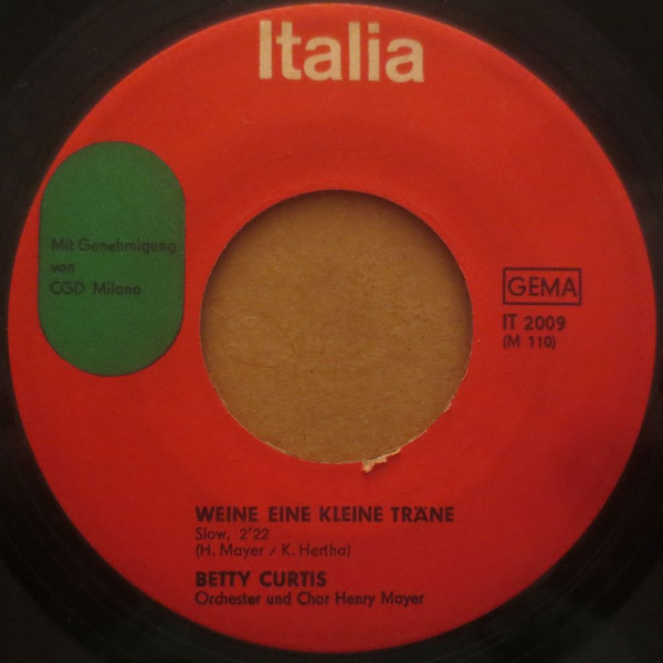 Cover zu Betty Curtis - Canzonetta Romantica | 1963 | Vinyl | Pop | Germany Schallplatten Ankauf