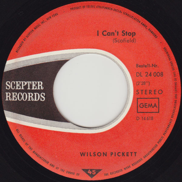 Cover zu Wilson Pickett - I'm Gonna Love You / I Can't Stop | Vinyl, 45 RPM, 7