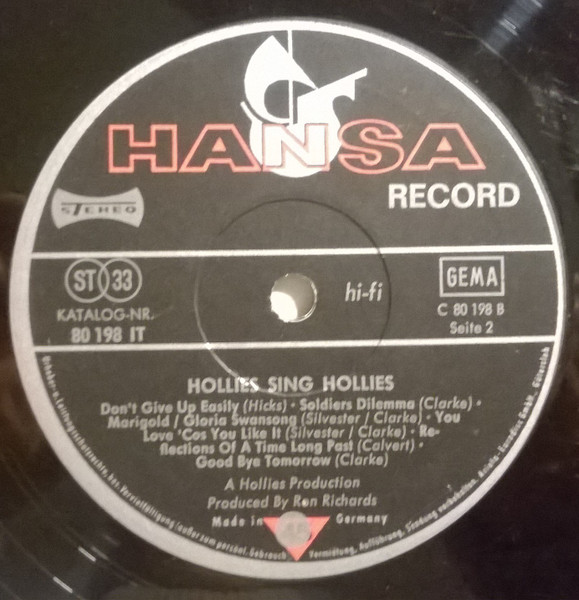 Cover zu The Hollies - Hollies Sing Hollies | 1969 | Vinyl | Rock, Pop | Germany Schallplatten Ankauf