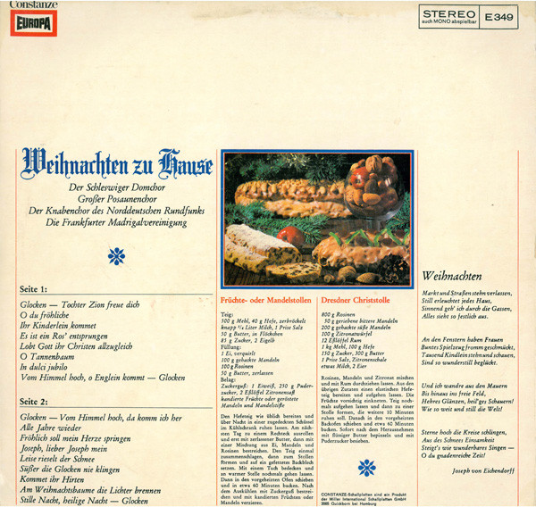 Cover zu Various - Weihnachten Zu Hause - Weihnachtslieder Und Festliche Musik Zur Heiligen Nacht | Vinyl | Folk, World, & Country | Germany Schallplatten Ankauf
