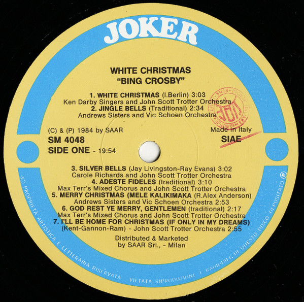 Cover zu Bing Crosby - White Christmas | 1984 | Vinyl | Pop | Italy Schallplatten Ankauf