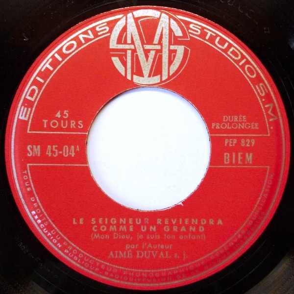 Cover zu Aimé Duval - Le Seigneur Reviendra | 1957 | Vinyl | Pop | France