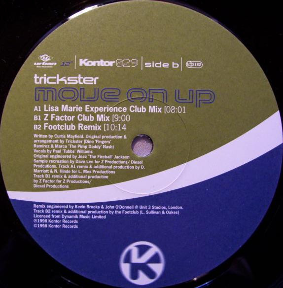 Cover zu Trickster (CMV's) - Move On Up | 1998 | Vinyl | Electronic | Germany Schallplatten Ankauf