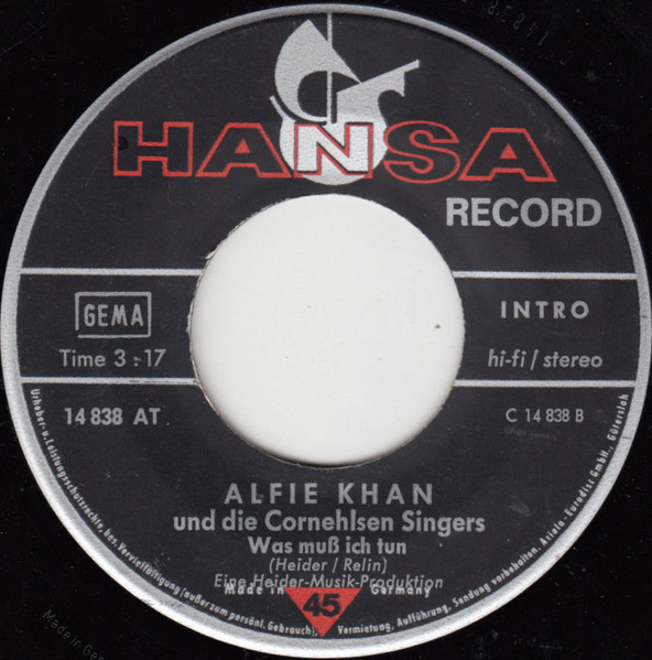 Cover zu Alfie Khan Und Die Cornehlsen Singers - Komm Und Geh Mit Mir / Was Muss Ich Tun | 1971 | Vinyl, 7