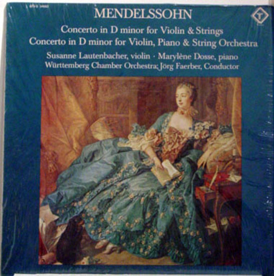 Bild Felix Mendelssohn-Bartholdy – Susanne Lautenbacher • Marylene Dosse, Württembergisches Kammerorchester ; Jörg Faerber – Concerto In D Minor For Violin & Strings / Concerto In D Minor For Vio Schallplatten Ankauf