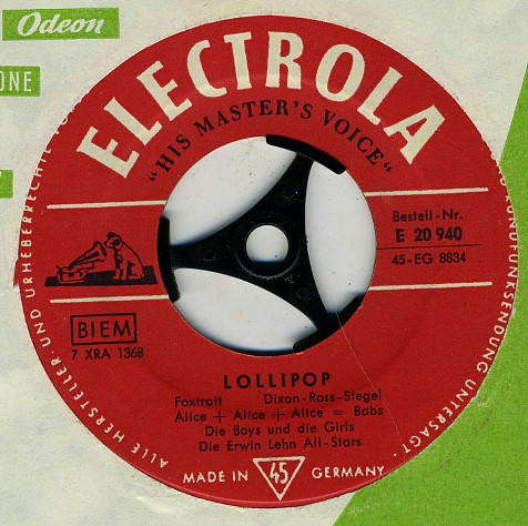 Cover zu Alice Babs, Alice Babs - Lollipop / Junges Herz Voller Liebe | 1957 | Vinyl | Rock | Germany Schallplatten Ankauf