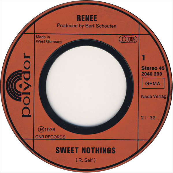 Cover zu Renée - Sweet Nothings | 1978 | Vinyl | Rock | Germany Schallplatten Ankauf