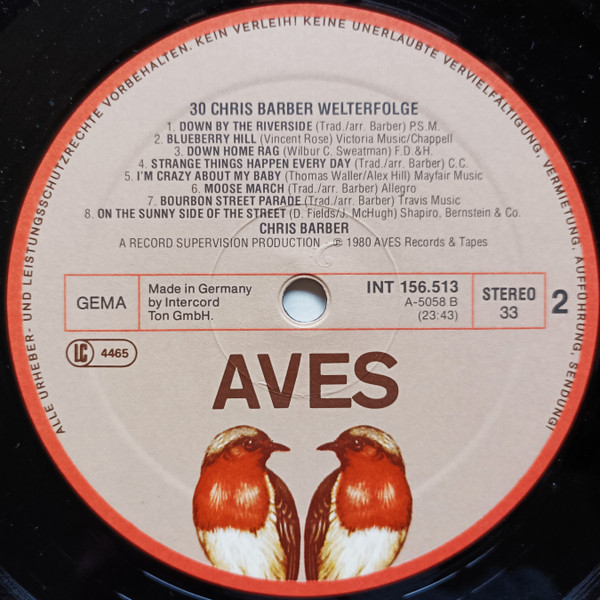 Cover zu Chris Barber - 30 Welterfolge | 1980 | Vinyl | Jazz | Germany Schallplatten Ankauf
