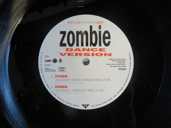 Cover zu A.D.A.M. Featuring Amy - Zombie (Dance Version) | 1995 | Vinyl | Electronic | Europe