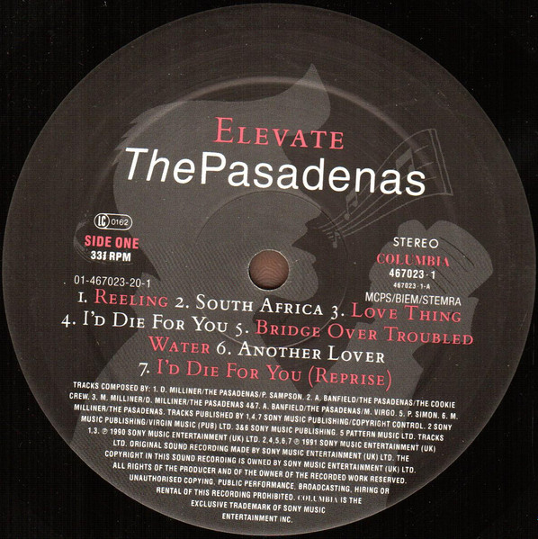 Cover zu The Pasadenas - Elevate | 1991 | Vinyl | Electronic, Funk / Soul, Pop | UK & Europe Schallplatten Ankauf