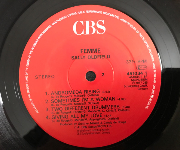 Cover zu Sally Oldfield - Femme | 1987 | Vinyl | Electronic | UK