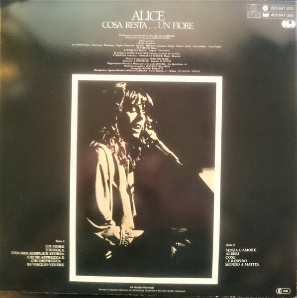 Cover zu Alice (4) - Cosa Resta....Un Fiore | 1981 | Vinyl | Pop | Germany