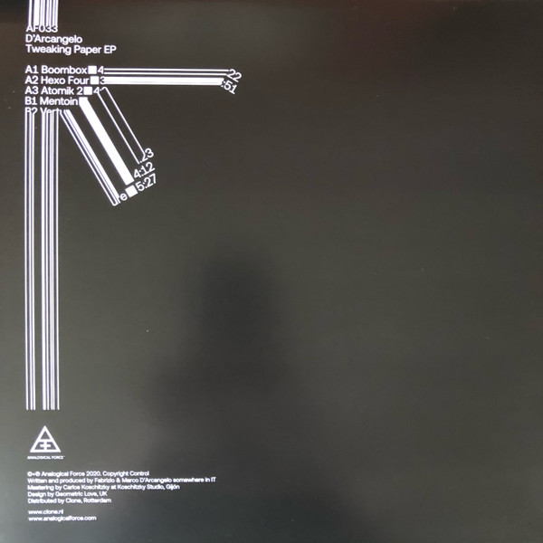 Cover zu D'Arcangelo - Tweaking Paper EP | 2020 | Vinyl | Electronic | Spain Schallplatten Ankauf