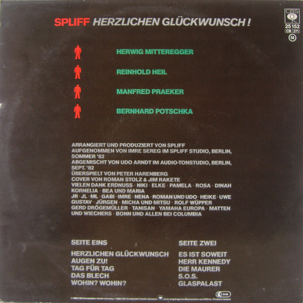 Cover zu Spliff - Herzlichen Glückwunsch! | 1982 | Vinyl | Electronic, Rock, Funk / Soul | Europe