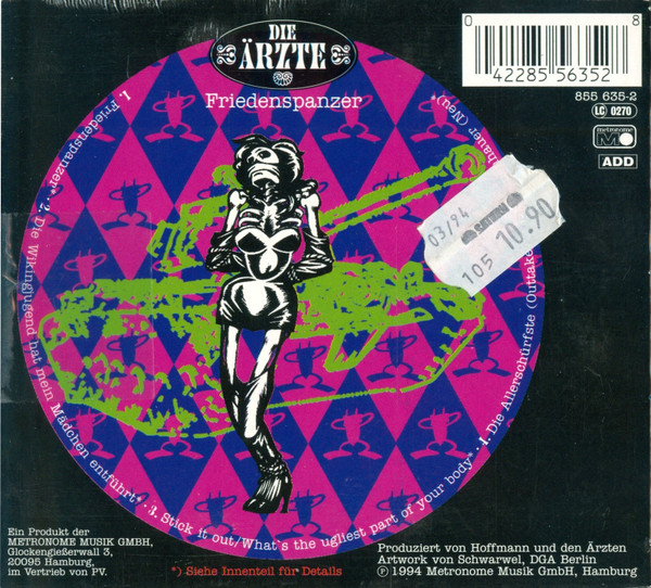 Cover zu Die Ärzte - Friedenspanzer | 1994 | Vinyl | Rock | Germany Schallplatten Ankauf