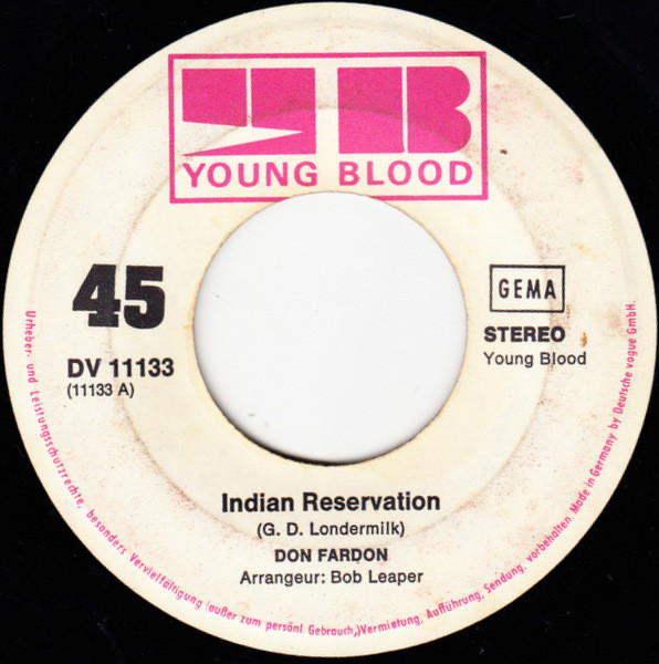 Cover zu Don Fardon - Indian Reservation | 1970 | Vinyl, 7