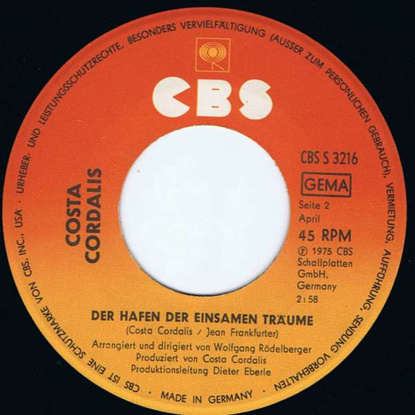 Cover zu Costa Cordalis - Es Stieg Ein Engel Vom Olymp | 1975 | Vinyl | Pop | Germany Schallplatten Ankauf