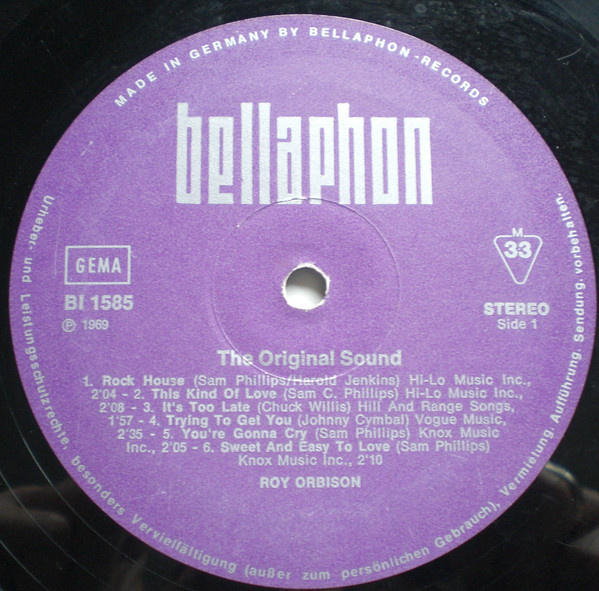Cover zu Roy Orbison - The Original Sound | Vinyl | Rock | Germany