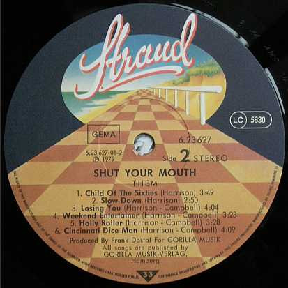 Cover zu Them (3) - Shut Your Mouth | 1979 | Vinyl | Rock | Germany Schallplatten Ankauf