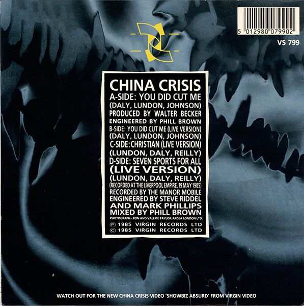 Cover zu China Crisis - You Did Cut Me | 1985 | Vinyl | Electronic | UK