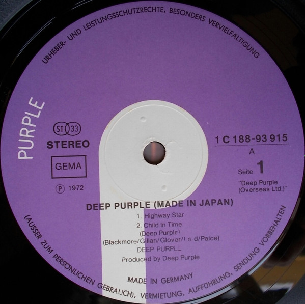 Cover zu Deep Purple - Made In Japan | 1972 | Vinyl | Rock | Germany Schallplatten Ankauf