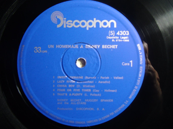 Cover zu Sidney Bechet - Un Homenaje A Sidney Bechet | 1966 | Vinyl | Jazz | Spain Schallplatten Ankauf
