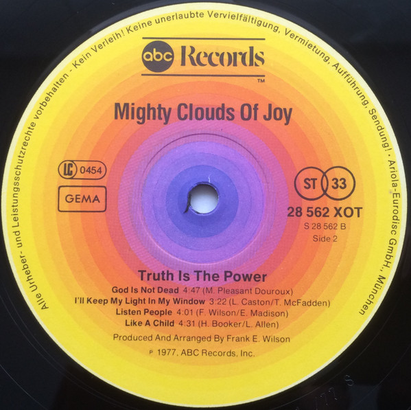 Cover zu The Mighty Clouds Of Joy - Truth Is The Power | 1977 | Vinyl | Funk / Soul | Germany