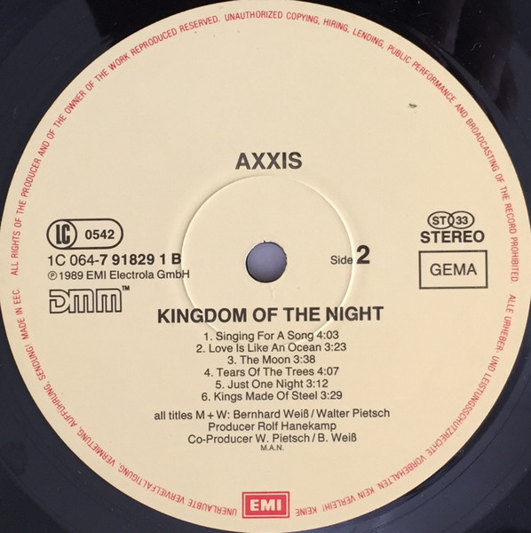 Cover zu Axxis (2) - Kingdom Of The Night | 1989 | Vinyl | Rock | Germany