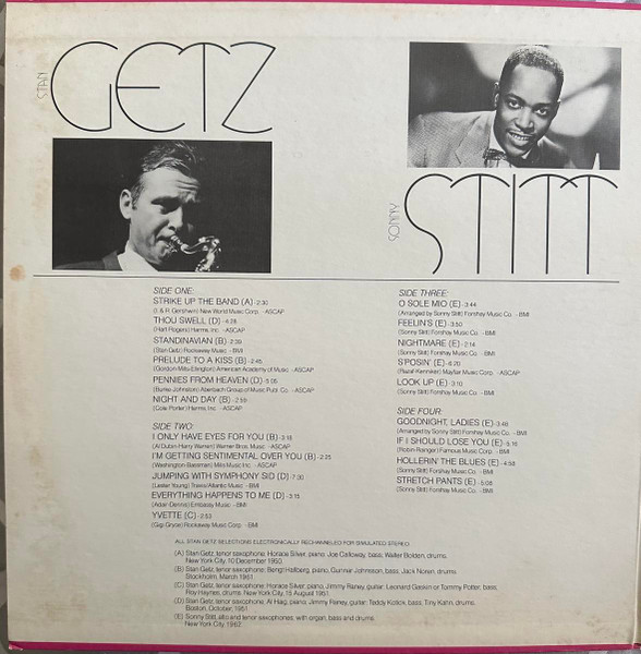 Cover zu Stan Getz / Sonny Stitt - Stan Getz / Sonny Stitt | 1972 | Vinyl, LP, Compilation, Stereo | Jazz | US Schallplatten Ankauf