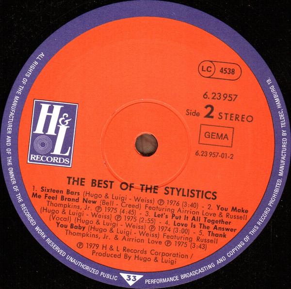 Cover zu The Stylistics - The Best Of The Stylistics | 1979 | Vinyl | Funk / Soul, Pop | Germany